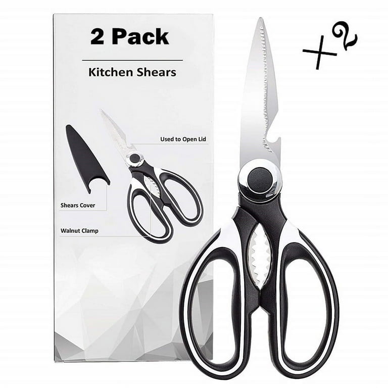 Kitchen Shears 2 Pack, Premium Heavy Duty Shears, Multi Purpose Strong  Stainless Steel Kitchen Utility Scissors with Cover for Poultry, Fish,  Meat