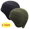thumbnail image 1 of 2 Pack Helmet Liner Skull Cap for Men Women with Ear Cover Cycling Caps Black Green, 1 of 6