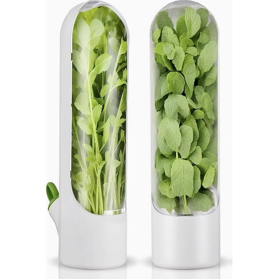 2 Pack Herb Saver for Refrigerator, Fresh Herb Keeper, Herb Saver Pod Containers, Herb Fresh Keeper for Refrigerator,Herb Storage for Cilantro,Parsley, Asparagus,Keeps Vegetables Fresh for 2-3 Week