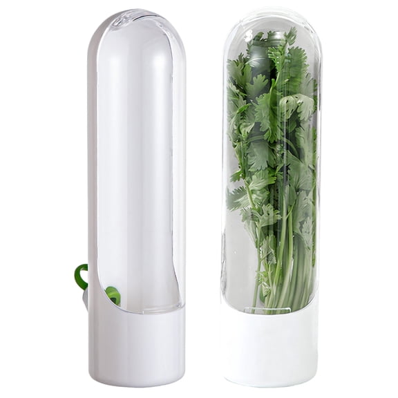 2 Pack Herb Saver Storage Container with Water Reservoir, Fresh Produce Keeper for Refrigerator, Reusable Kitchen Organizer