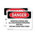 thumbnail image 1 of (2 Pack) Herbicide Storage Area OSHA Danger Sign 24 Inch X 18 Inch Indoor / Outdoor Rust-Free Aluminum Metal Signs for Workplace, Workshop, and Construction Site, Made in the USA, 1 of 8