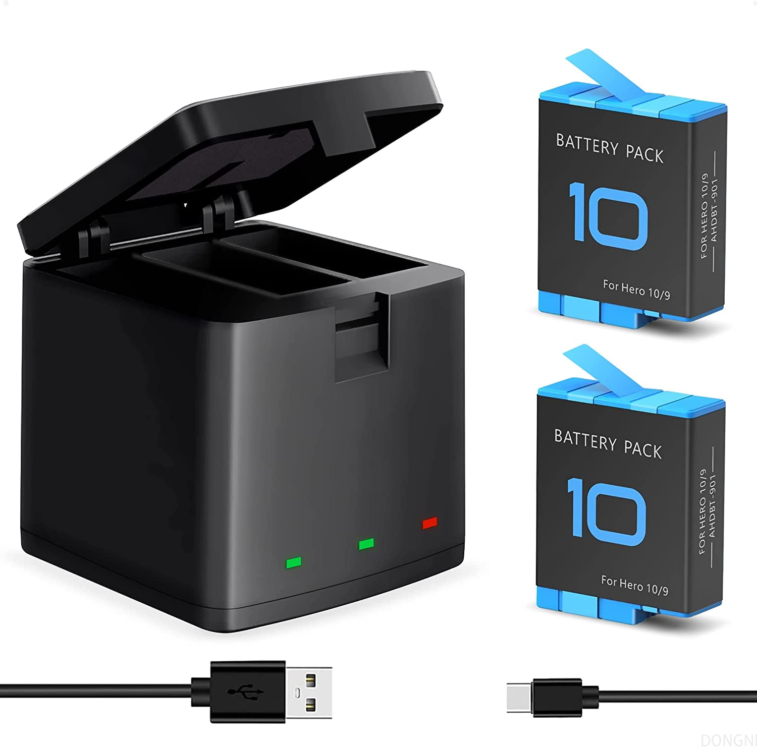 gopro hero 11/10/9 バッテリーと充電器のセット 高性能デュアル