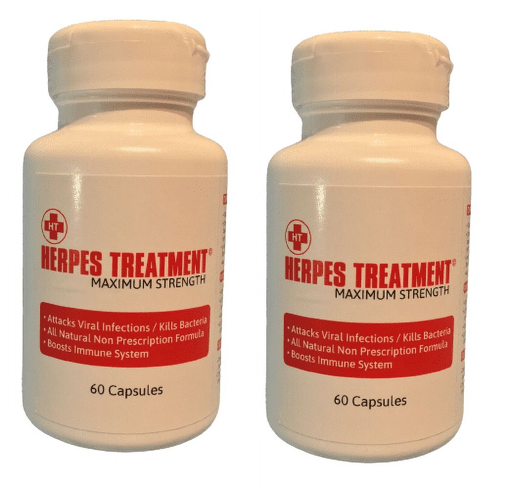 2 Pack Herpes Treatment Maximum Strength 60 Capsules