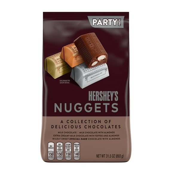 2 Pack - Hershey's Nuggets Assorted Chocolate Candy - Party Pack - 31.5 oz Packaging may vary