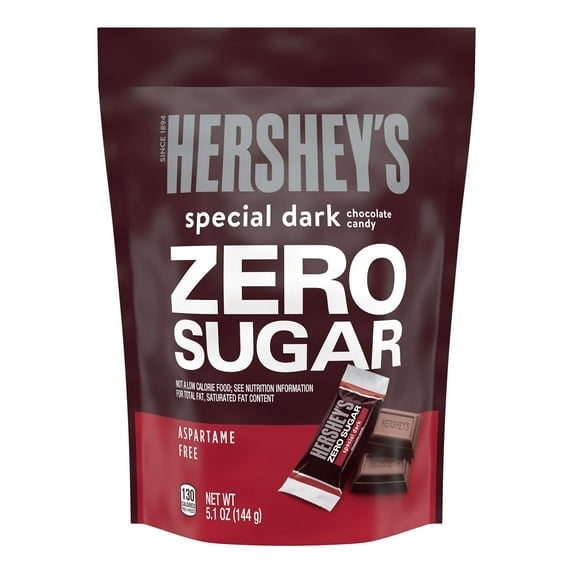 2 Pack Hershey's Special Dark Zero Sugar Chocolate Candy, Bag 5.1 oz