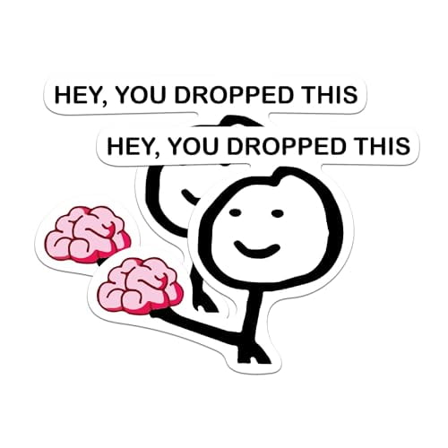 (2 Pack) Hey You Dropped This Meme Magnets - Dropped This Brain Magnet - 5" On Longest Side - Premium Magnet - for Cars, Refrigerators, Toolboxes, Lockers - Made in USA - MAG1639