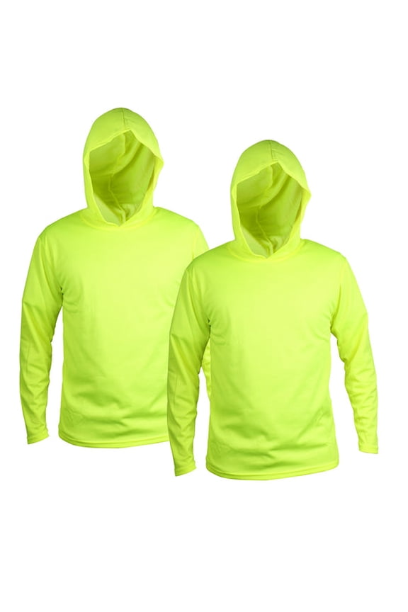 2 Pack-Men UPF 50+ Sun Protection Breathable Long Sleeve T-Shirts Workout with Hood