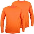 thumbnail image 1 of 2 Pack-Hi Vis Orange Long Sleeve Work Safety High Visibility T-Shirt Size:3X-Large, 1 of 4