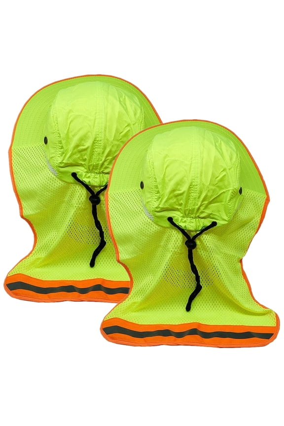 2-Pack Hi-Vis Reflective Work Safety Boonie Snap Hat High Visibility Green Cap