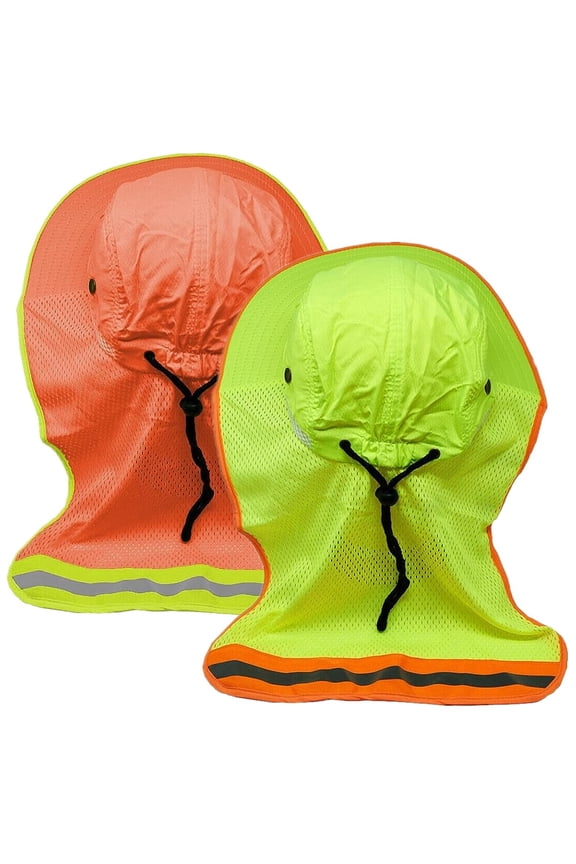 2-Pack Hi-Vis Reflective Work Safety Boonie Snap Hat High Visibility Green & Orange Cap