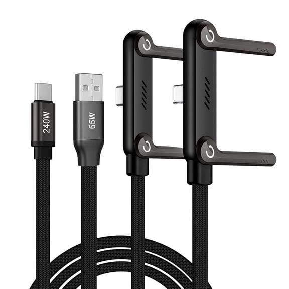 2 Pack Hidden Stand Charging Data Cable, Desktop Fast Charging Cord with 360 Adjustable Metal Stand, 2-in-1 Multifunctional Charging Cable for Gaming and Office Use