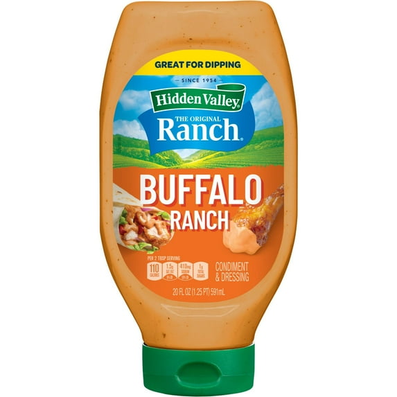Hidden Valley Gluten Free Buffalo Ranch Dipping Sauce Topping and Dressing 20 fl oz (Pack of 2)