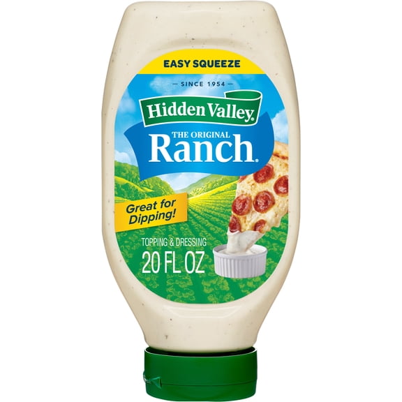 ( 2 Pack ) Hidden Valley Easy Squeeze Original Ranch Salad Dressing & Topping, Gluten Free, Keto-Friendly - 20 Fl Oz