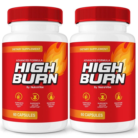 (2 Pack) High Burn Natural Daily Pill Formula Designed to align with Fitness Goals, Support active Lifestyle & Body Balance | Just 2 Easy-to-Swallow Pills Daily (120 Capsules)
