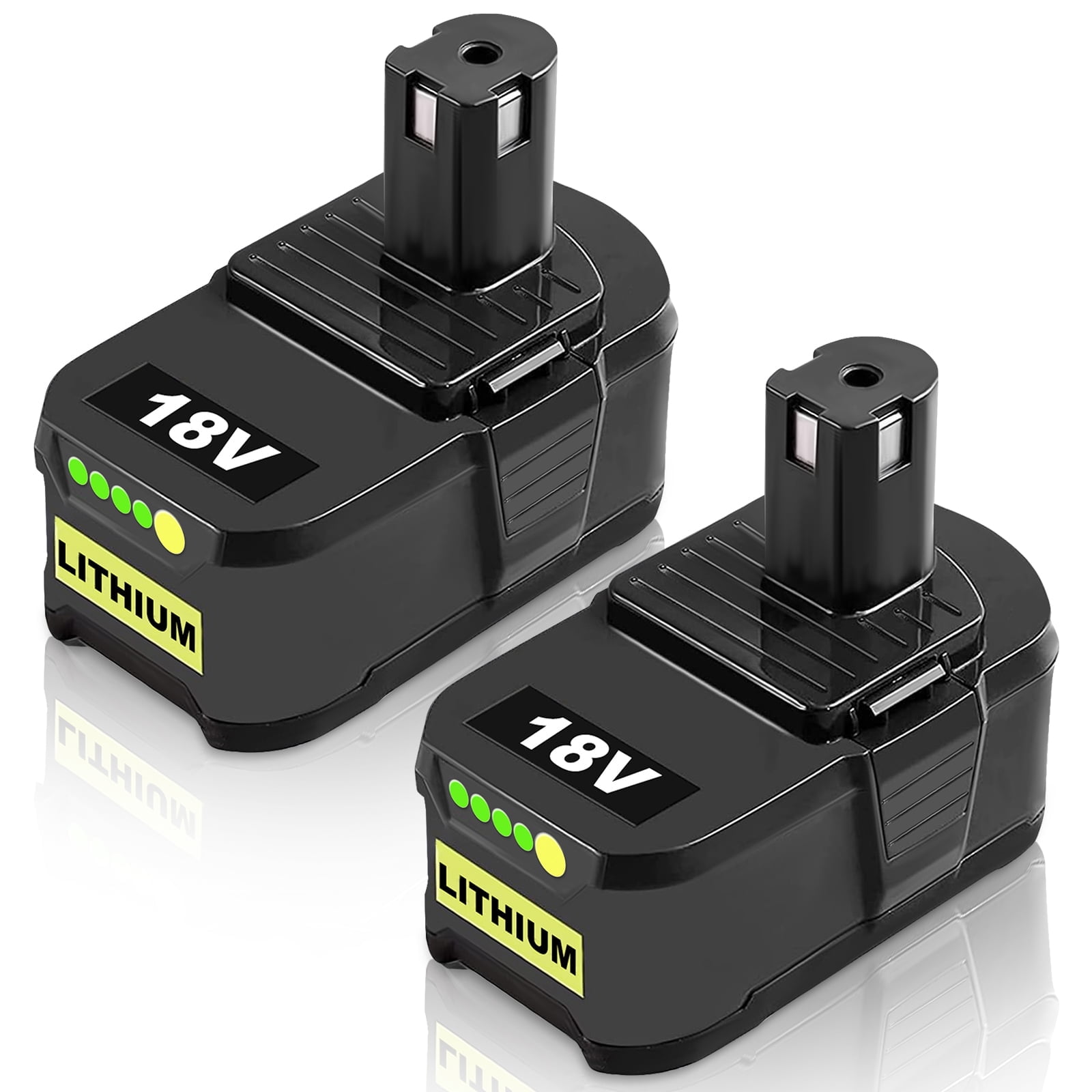 2 Pack High-Capacity 8.0Ah Battery Replacement for Ryobi 18V Battery Fits for Ryobi Battery Compatible with Ryobi Battery 18V P102 P103 P104 P105 P107 P108 P109 P190 P122
