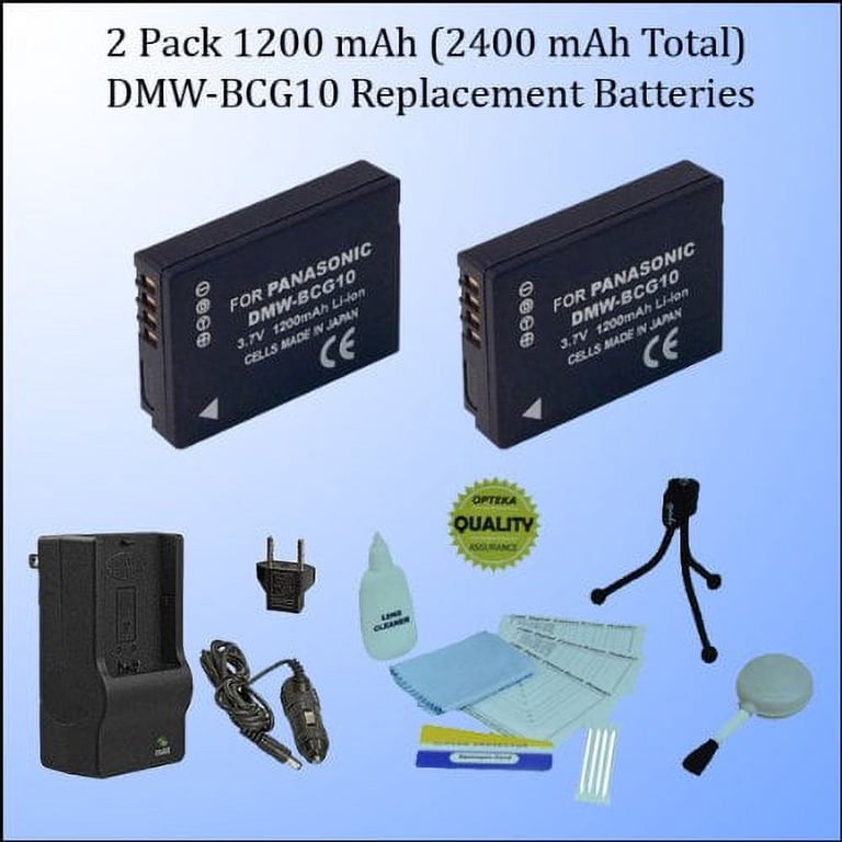 2 Pack of High Capacity DMW-BCG10 Replacement Batteries For