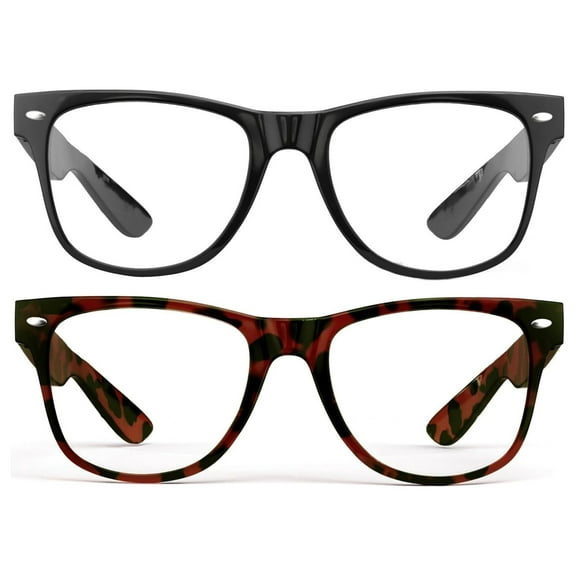 2 Pack High Magnification Reading Glasses Strong Power Readers -1.00-6.00 2 Pack Black and Tortoise 4.5 x