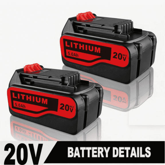 2-Pack High-Output 5.0Ah 20V Battery Replacement for B+D 20V Tools LB2X4020 LB20 LBX20 LBXR20 LBXR20B LBXR2020 LBX4020 LST220 Battery
