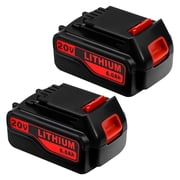 2-Pack High-Output 8.0Ah! 20V Battery Replacement for Black Decker 20V Tools LB20 LBX20 LBXR20 LBXR20B LBXR2020 LBX4020 LB2X4020 LST220 Battery