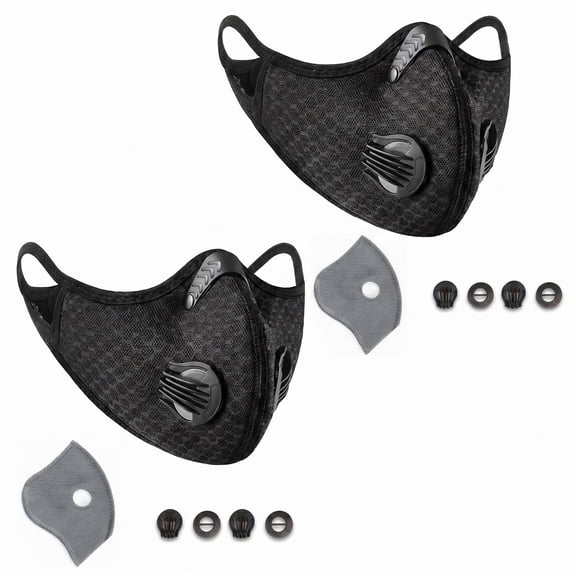 2-Pack High-Performance Sports Mask with Airflow Valve  Breathable Training Face Cover