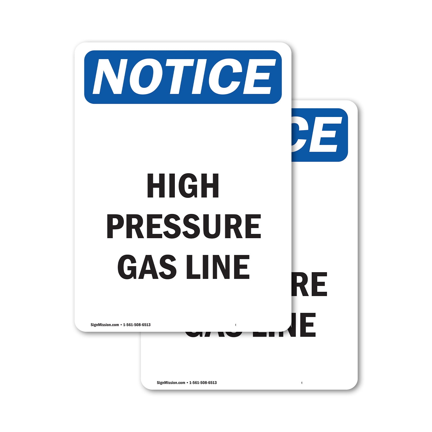 (2 Pack) High Pressure Gas Line OSHA Notice Sign 10 Inch X 14 Inch ...
