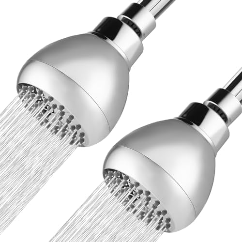 2 Pack High Pressure Shower Head - Powerful Bathroom Pressure Boosting Showerhead - Perfect Universal Replacement for Rain Shower Heads(Chrome)
