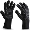 thumbnail image 1 of 2-Pack High Temperature Resistant Silicone BBQ Gloves, 500-800°F Heat Proof Industrial Oven Mitts for Grilling, Welding & Microwave(B), 1 of 4