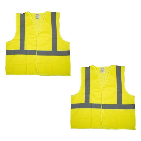 2 Pack High Visibility Lime Yellow Reflective Safety Vest (M) - Type R Class 2, ANSI/ISEA Certified Breathable Polyester, 2" Silver Strip Construction Work Vest for Men, Women