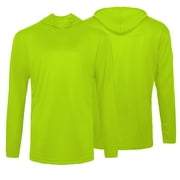 2 Pack-High Visibility Long Sleeve T-Shirt Hi Vis Green Work Safety Hoodie Size: Large