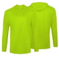thumbnail image 1 of 2 Pack-High Visibility Long Sleeve T-Shirt Hi Vis Green Work Safety Hoodie Size: Small, 1 of 4