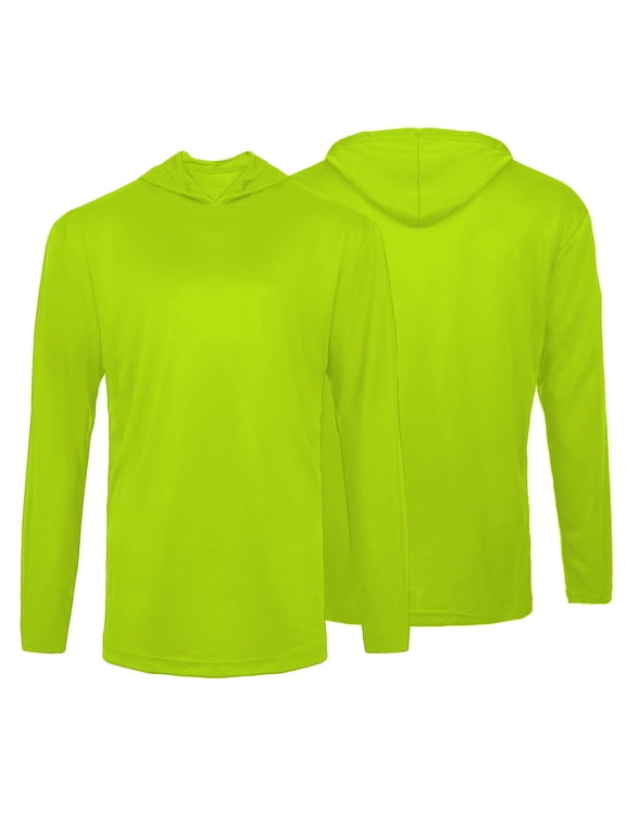2 Pack-High Visibility Long Sleeve T-Shirt Hi Vis Green Work Safety Hoodie Size: XX-Large