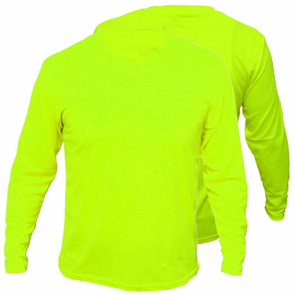 2 Pack-High Visibility Long Sleeve T-Shirt Hi Vis Green Work Safety Shirts Size: X-Large