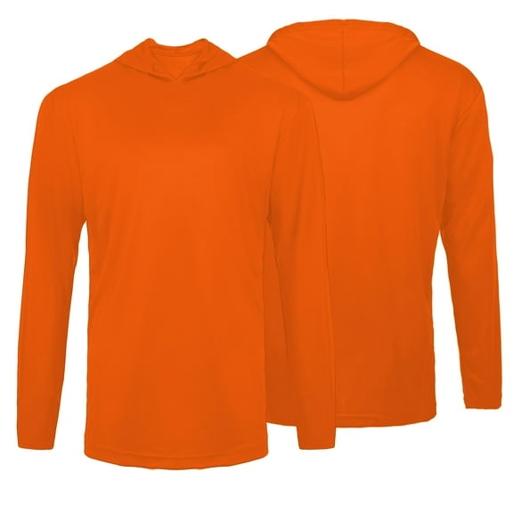 2 Pack-High Visibility Long Sleeve T-Shirt Hi Vis Orange Work Safety Hoodie Size: X-Large