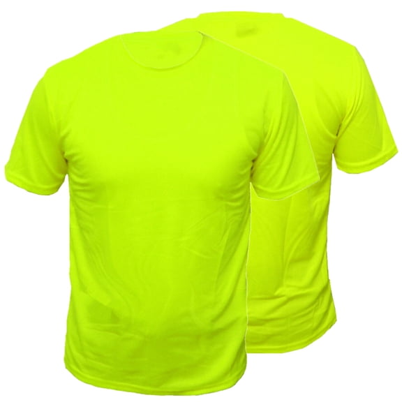 2 Pack-High Visibility Short Sleeve T-Shirt Hi Vis Green Work Safety Shirts Size: Medium