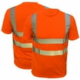thumbnail image 1 of 2 Pack-High Visibility Short Sleeve T-Shirt Hi Vis Orange Work Safety Reflective Tape Class 2 Size: Large, 1 of 4