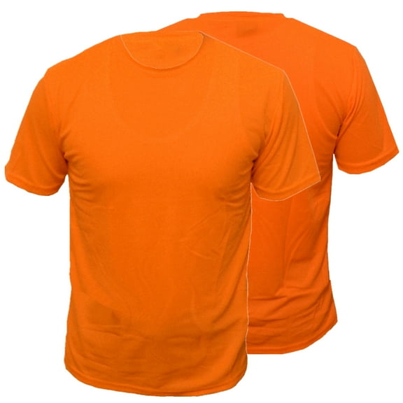 2 Pack-High Visibility Short Sleeve T-Shirt Hi Vis Orange Work Safety Shirts Size: X-Large