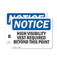 thumbnail image 1 of (2 Pack) High Visibility Vests Required Beyond This Point OSHA Notice Sign 24 Inch X 18 Inch Vinyl Label Decal Sticker Weather Resistant, UV Protected for Workplace, Business, and, 1 of 7