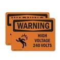 thumbnail image 1 of (2 Pack) High Voltage 240 Volts With Symbol OSHA Warning Sign 24 Inch X 18 Inch Plastic Sign, Weather Resistant, UV Protected for Workplace, Business, and Construction Site, Made in the, 1 of 8