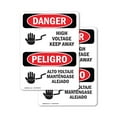 thumbnail image 1 of (2 Pack) High Voltage Keep Away Bilingual OSHA Danger Sign 7 Inch X 10 Inch Vinyl Label Decal Sticker Weather Resistant, UV Protected for Workplace, Business, and Construction Site,, 1 of 7
