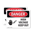 thumbnail image 1 of (2 Pack) High Voltage Keep Out OSHA Danger Sign 10 Inch X 7 Inch Vinyl Label Decal Sticker Weather Resistant, UV Protected for Workplace, Business, and Construction Site, Made in the, 1 of 7