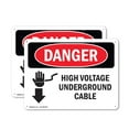 thumbnail image 1 of (2 Pack) High Voltage Underground Cable OSHA Danger Sign 14 Inch X 10 Inch Indoor / Outdoor Rust-Free Aluminum Metal Signs for Workplace, Workshop, and Construction Site, Made in the, 1 of 8