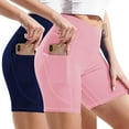 thumbnail image 1 of 2 Pack High Waist Yoga Shorts for Women's Tummy Control Fitness Athletic Workout Running Shorts with Deep Pockets, 1 of 6