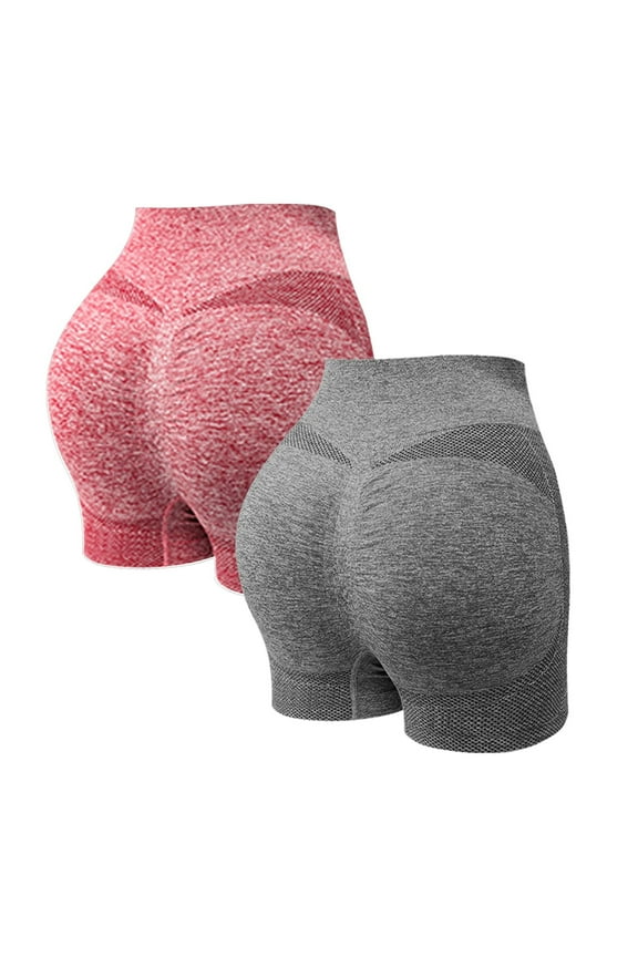 2-Pack High Waisted Butt Lifting Scrunch Shorts - Seamless Gym Yoga Biker Shorts for Women, 2025 Workout Running Sport Shorts with Tummy Control