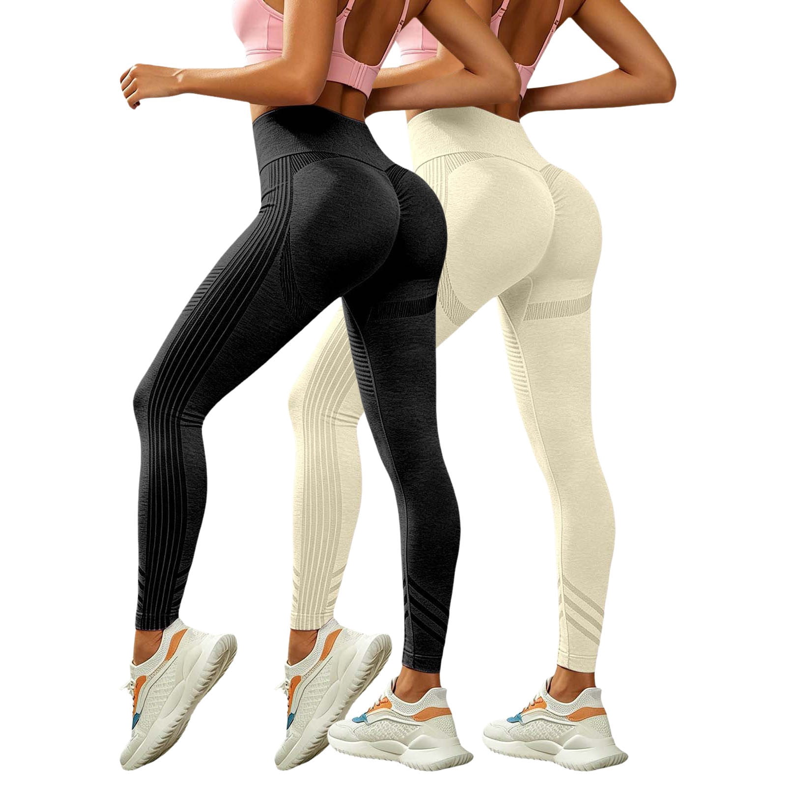 2 Pack High Waisted Compression Leggings Premium Leggings for Women ...