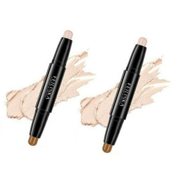 2 Pack Highlight Contour Duo Shadow Bronzer Makeup Cream Face Eye Chin Chic Pen