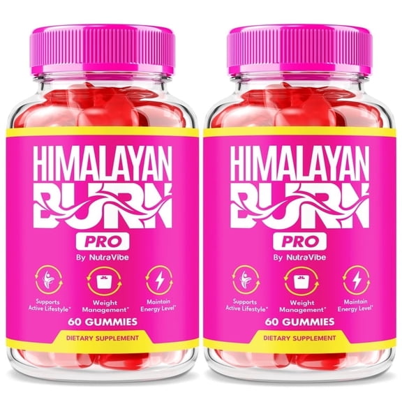 (2 Pack) Himalayan Burn Pro Gummies Natural Pink Salt Formula, Crafted with a Blend to Help You Feel Refreshed and Energized, Tasty Easy-to-Chew Gummy (120 Gummies)