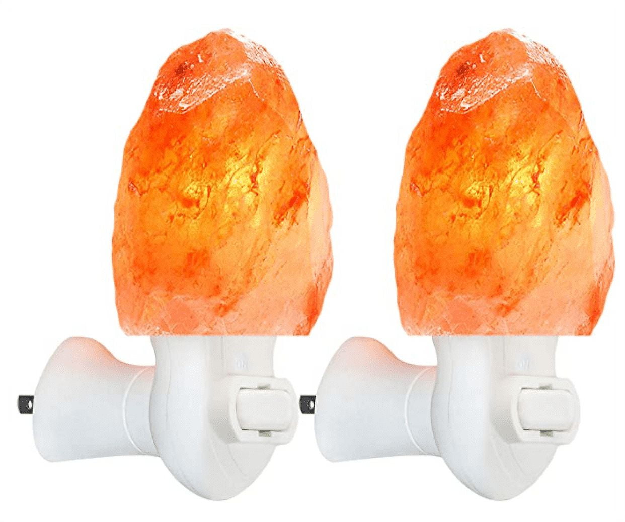 Natural Pink Himalayan Salt Rock Night Light Set with LED Bulbs