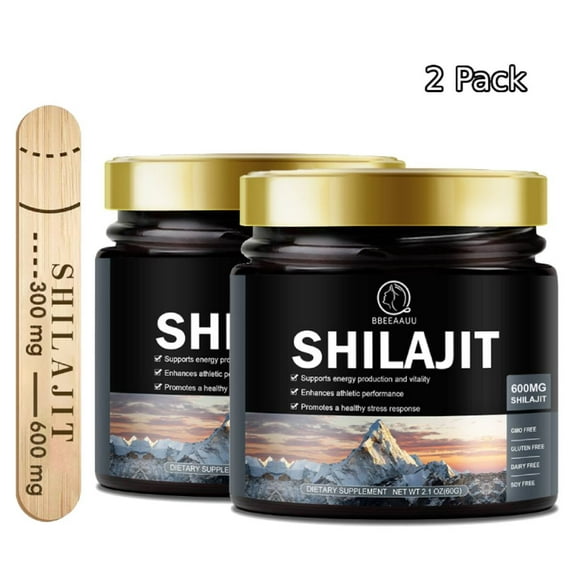 (2 Pack)Himalayan Shilajit Resin Supplement 600mg,for Metabolism, Energy & Immune Support,2.1oz/Pack