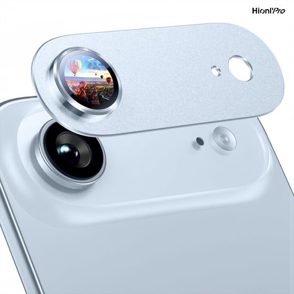 [2 Pack] Hionly Compatible with iPhone Air Camera Lens Protector - [Not Easy to Break][Strong Adsorption][Case-Friendly] Metal Tempered Glass Rear Camera Screen Cover - White