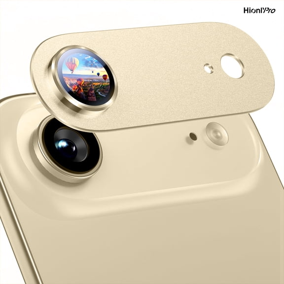 [2 Pack] Hionly Compatible with iPhone Air Camera Lens Protector - [Not Easy to Break][Strong Adsorption][Case-Friendly] Metal Tempered Glass Rear Camera Screen Cover - White